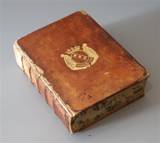 Cavitelli, Ludovico, d. 1583 - Cremonen Annales, calf, 8vo, armorial binding, front board detached, spine with loss,